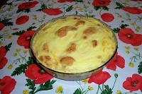Rhabarberkuchen mit Vanillepudding