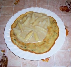 Bärlauchpfannkuchen mit Spargel