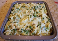 Nudelgratin mit Thunfisch und Erbsen