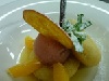 Orangensavarin mit Camparisorbet